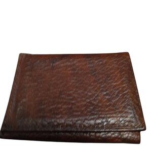 Amity Cowhide Men's Brown Pebbled Leather Trifold Wallet New Classic Casual